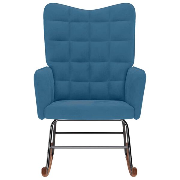 vidaXL Supama kėdė, mėlynos spalvos, aksomas