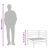 vidaXL Trivietė sodo sofa, baltos spalvos, pu&scaron;ies medienos masyvas