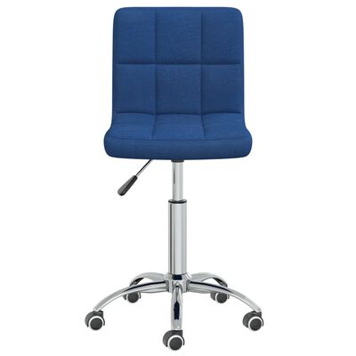 vidaXL Valgomojo kėdės, 6 vnt., mėlynos spalvos, audinys, pasukamos