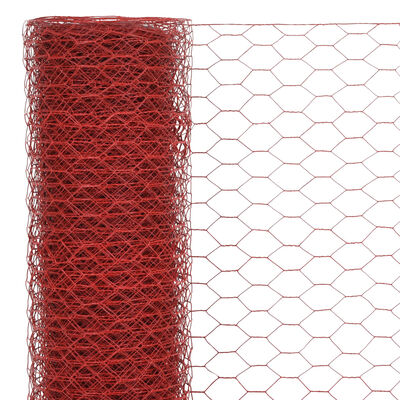 vidaXL Vielos tinklas su PVC danga, raudonas, 25x0,5m