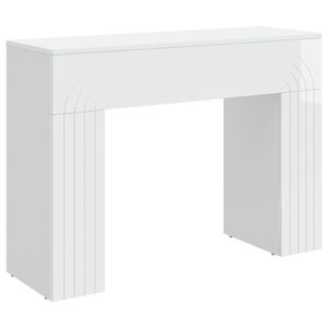 vidaXL Kavos staliukas Itin blizgi balta 102 x 35 x 75 cm