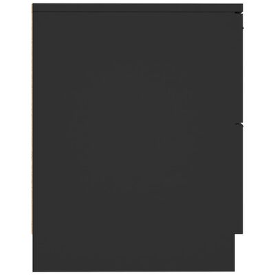 vidaXL Naktinė spintelė, juodos spalvos, apdirbta mediena