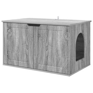 vidaXL Katės namelis Pilkas Sonoma 85 x 55 x 50,5 cm Apdirbta mediena
