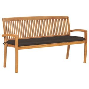 vidaXL Sudedamas sodo suoliukas su pagalvėle, 159 cm, tikmedis