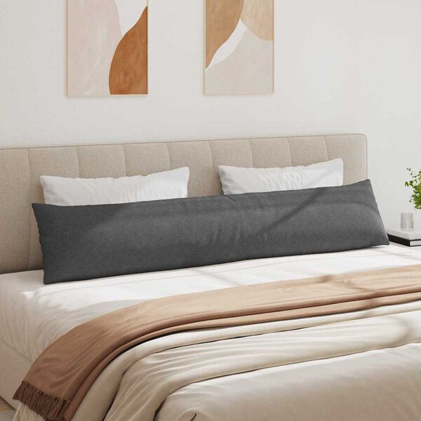 vidaXL Sofa Pagalvės 2 pcs Tamsiai pilka 200 x 40 cm