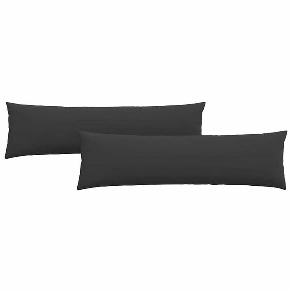 vidaXL Sofa Pagalvės 2 pcs Juoda 145 x 40 cm audinys