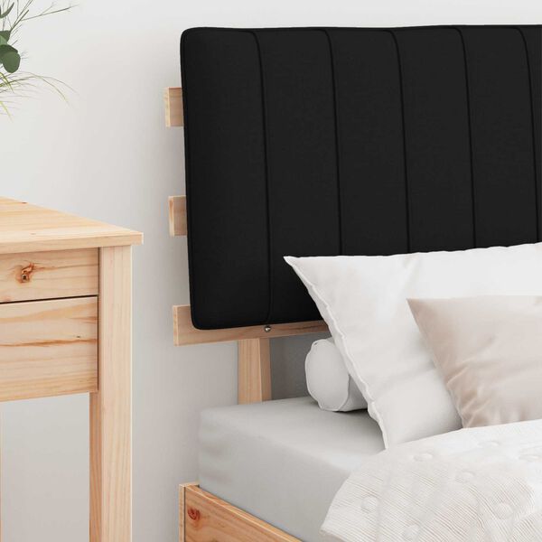 vidaXL Lovo rėmas su apmu&scaron;tu galvūgaliu Juoda 75 x 190 cm