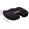 vidaXL Sėdynės pagalvėlė Juodas 47 x 36,5 x 8 cm Atminties putos