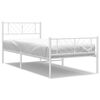 vidaXL Lovos rėmas su galvūgaliu/kojūgaliu, baltas, 100x190cm, metalas