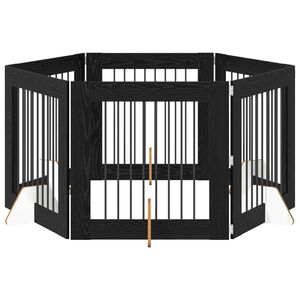 vidaXL &Scaron;unų vartai su stovais 6 pcs Juodojo ąžuolo 80 x 80 cm