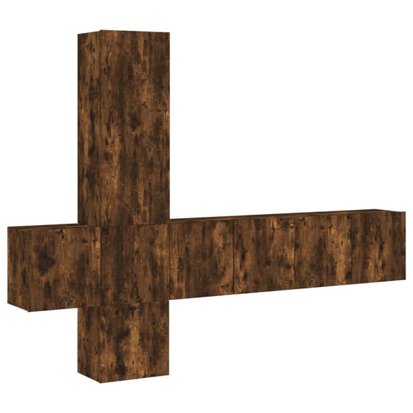 vidaXL Sieninė TV sekcija, 5 dalių, dūminio ąžuolo, apdirbta mediena