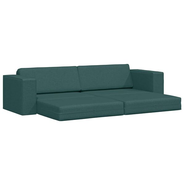 vidaXL Sofa lova 200cm Tamsiai žalia audinys