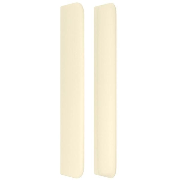 vidaXL Galvūgalis su auselėmis, kreminės, 83x16x118/128cm,dirbtinė oda