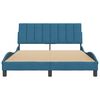 vidaXL Lovos rėmas be čiužinio, Hanko, mėlynos spalvos, 140x190cm, aksomas
