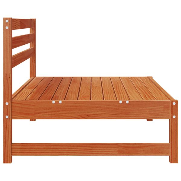 vidaXL Sodo vidurinė sofa Tvirtas pu&scaron;ies medis Va&scaron;ko Ruda