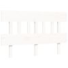 vidaXL Lovos rėmas su galvūgaliu, baltas, 140x190cm, medienos masyvas