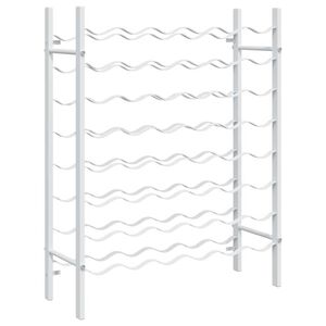 vidaXL Vyno laikiklis 48 buteliams, baltos spalvos, metalas