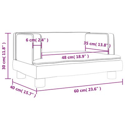 vidaXL Vaikiška sofa, rožinės spalvos, 60x40x30cm, aksomas