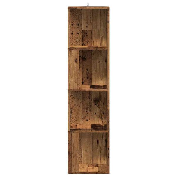vidaXL kampinė spintelė Old Wood 33x33x132 cm Engineered Wood