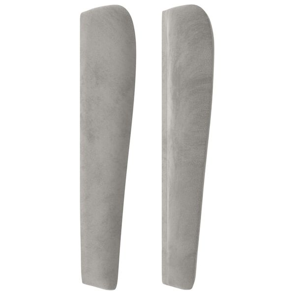 vidaXL Galvūgalis su auselėmis, pilkas, 183x23x118/128cm, aksomas