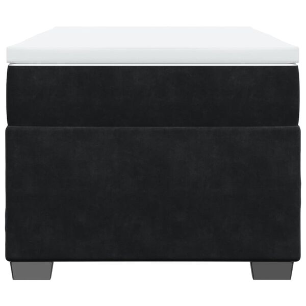 vidaXL Lova su spyruoklėmis ir čiužiniu, juoda, 100x200 cm, aksomas