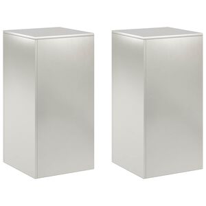 vidaXL Augalų stovas 2 pcs Sidabrinė 40 x 40 x 80 cm Plienas