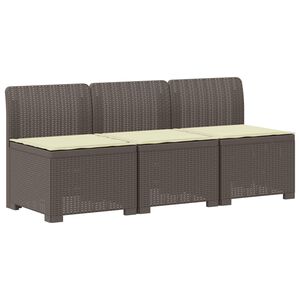 vidaXL 3-vietė sodo sofa su pagalvėlėmis, Rattan i&scaron;vaizda PP