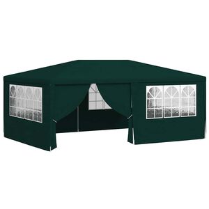 vidaXL Proginė palapinė su &scaron;oninėmis sienomis, žalia, 4x6m, 90g/m&sup2;