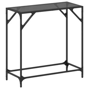 vidaXL Konsolinis staliukas su juodu stalvir&scaron;iu, 80x35x81cm, plienas