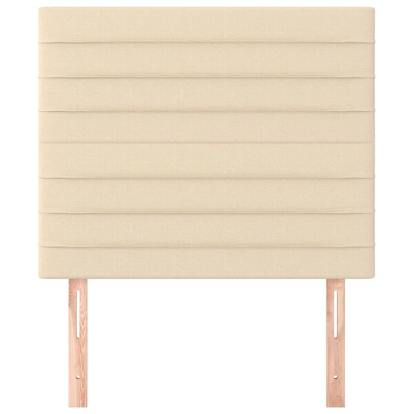 vidaXL Galvūgalis, kreminės spalvos, 80x5x118/128 cm, audinys