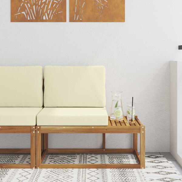 vidaXL Lauko galinė sofa su pagalve Natūrali 91 x 63 x 73 cm