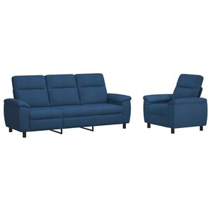 vidaXL Sofos komplektas 2 pcs Mėlyna Audinys