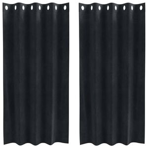 vidaXL Užtemdymo užuolaidos 2 pcs Juoda 140 x 175 cm Aksomas