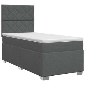 vidaXL Spyruoklinė lova su čiužiniu Tamsiai pilka 80 x 200 cm Audinys