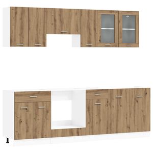 vidaXL Virtuvės vienetas Lyon 8 pcs Apdirbta mediena