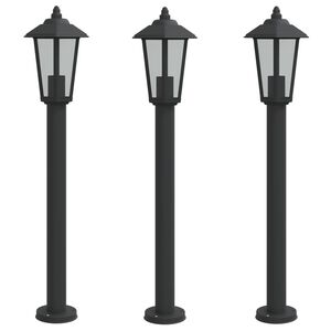 vidaXL Lauko &scaron;viestuvas, 3vnt., juodas, 80cm, nerūdijantis plienas