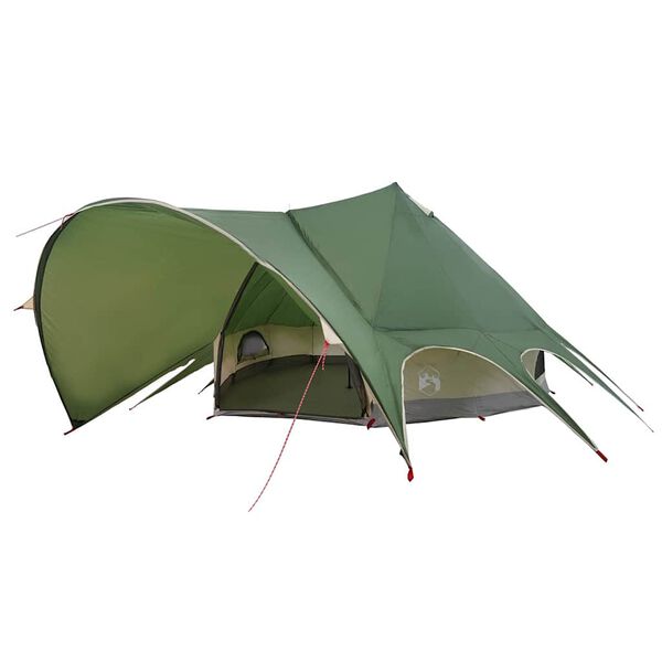 vidaXL Teepee palapinė su stogu Žalia ir Pilka 600 x 600 x 347 cm
