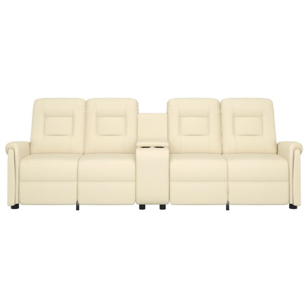 vidaXL Keturvietis atlošiamas masažinis krėslas, kreminis
