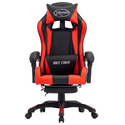 vidaXL Žaidimų kėdė su pakoja, raudona ir juoda, dirbtinė oda