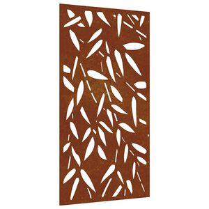 vidaXL Sodo sienos dekoracija, 105x55cm, corten plienas, bambukas