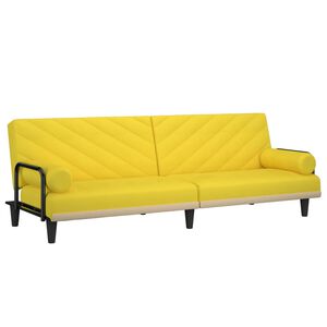 vidaXL Sofa-lova su porankiais, &scaron;viesiai geltonos spalvos, audinys