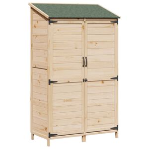 vidaXL Sodo Sandėlys su stogu su saugykla Natūrali 106,5 x 56 x 176 cm