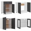 vidaXL Virtuvės spintelių ir darbastalio komplektas, 4 dalių, pilkas