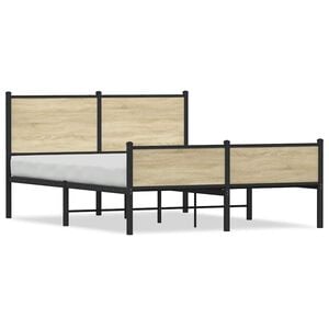 vidaXL Lovos rėmas be čiužinio, sonoma ąžuolo, 150x200cm, metalas