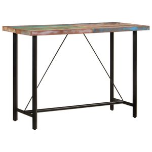vidaXL Baro stalas, 150x70x107cm, perdirbtos medienos masyvas/geležis