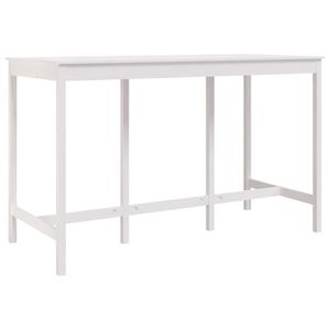 vidaXL Baro stalas, baltas, 180x80x110cm, pu&scaron;ies medienos masyvas