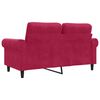 vidaXL Dvivietė sofa, raudonojo vyno spalvos, 120cm, aksomas