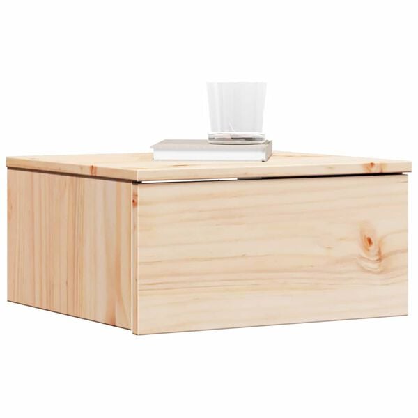 vidaXL Naktinis staliukas Ruda 37 x 35 x 18,5 cm Pušies masyvas