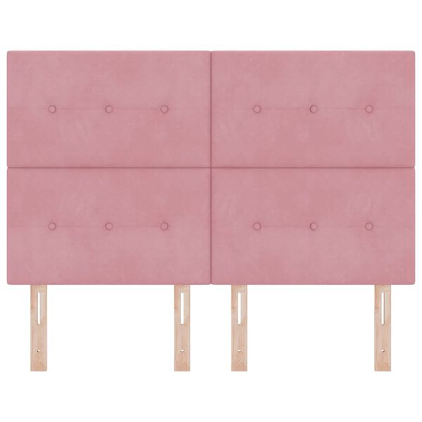 vidaXL Galvūgalis su galvūgalio Rožinė 144 cm Dirbtinė oda