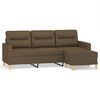 vidaXL Trivietė sofa su pakoja, rudos spalvos, 180cm, audinys